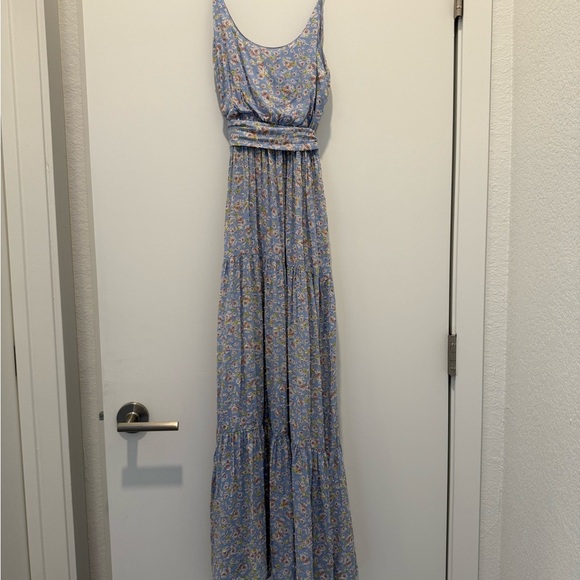 Lulus Sunny Bliss Light Blue Floral Print Tiered Maxi Dress - Picture 12 of 16